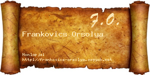Frankovics Orsolya névjegykártya